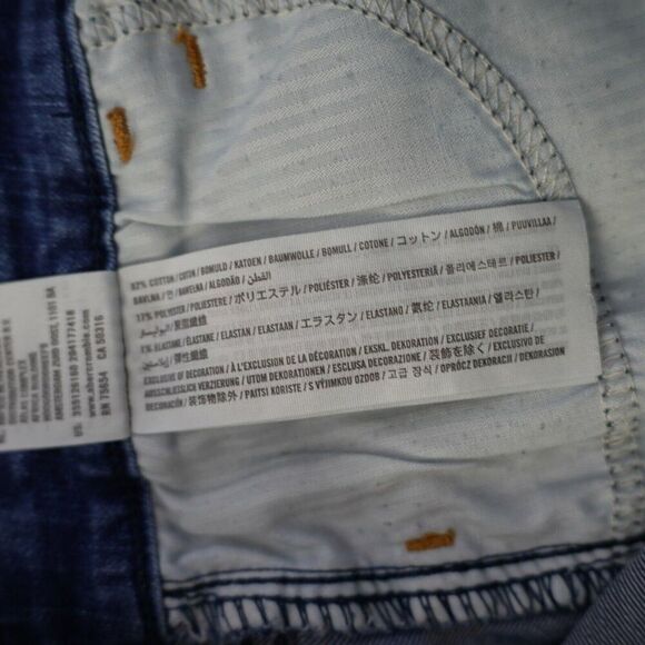 Hollister Blue Denim Whiskering Denim Skinny Jeans 7R 31/32‎ Low Rise Tag 28/32 - Picture 9 of 9